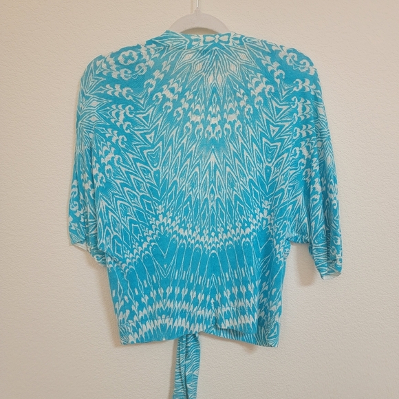 Chico's Patterned Tie Front Cardigan - Picture 4 of 5